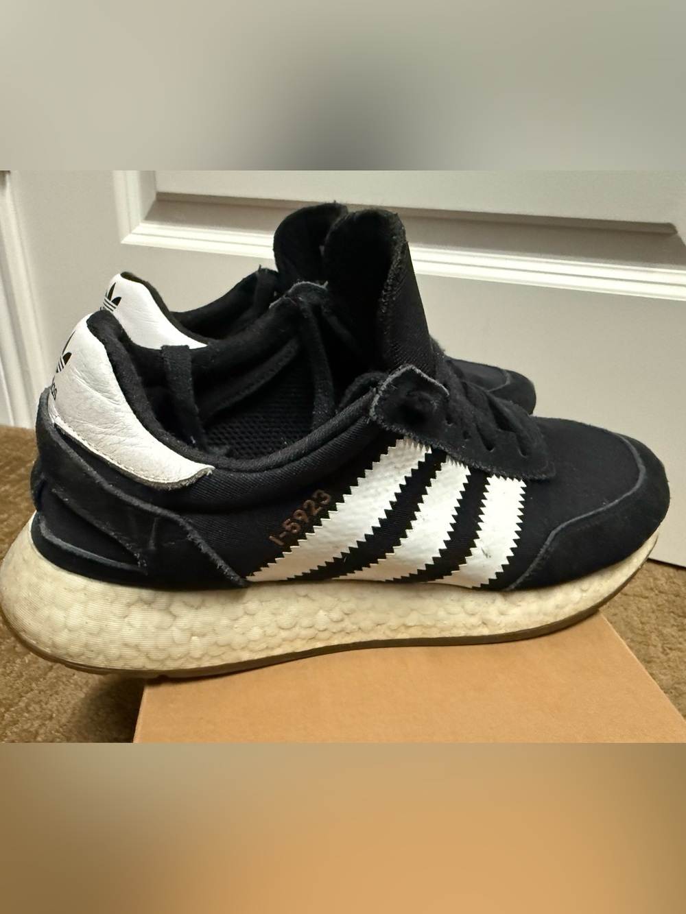 Adidas Rare I-5923 Black and White Comfort Three-Stripe Sneaker